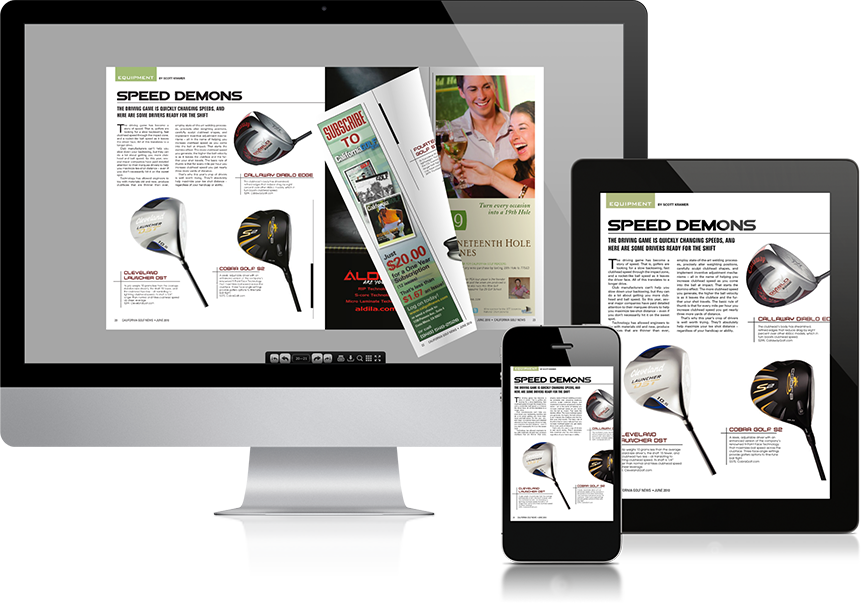 PDF to flipbook conversion shown on laptop and mobile